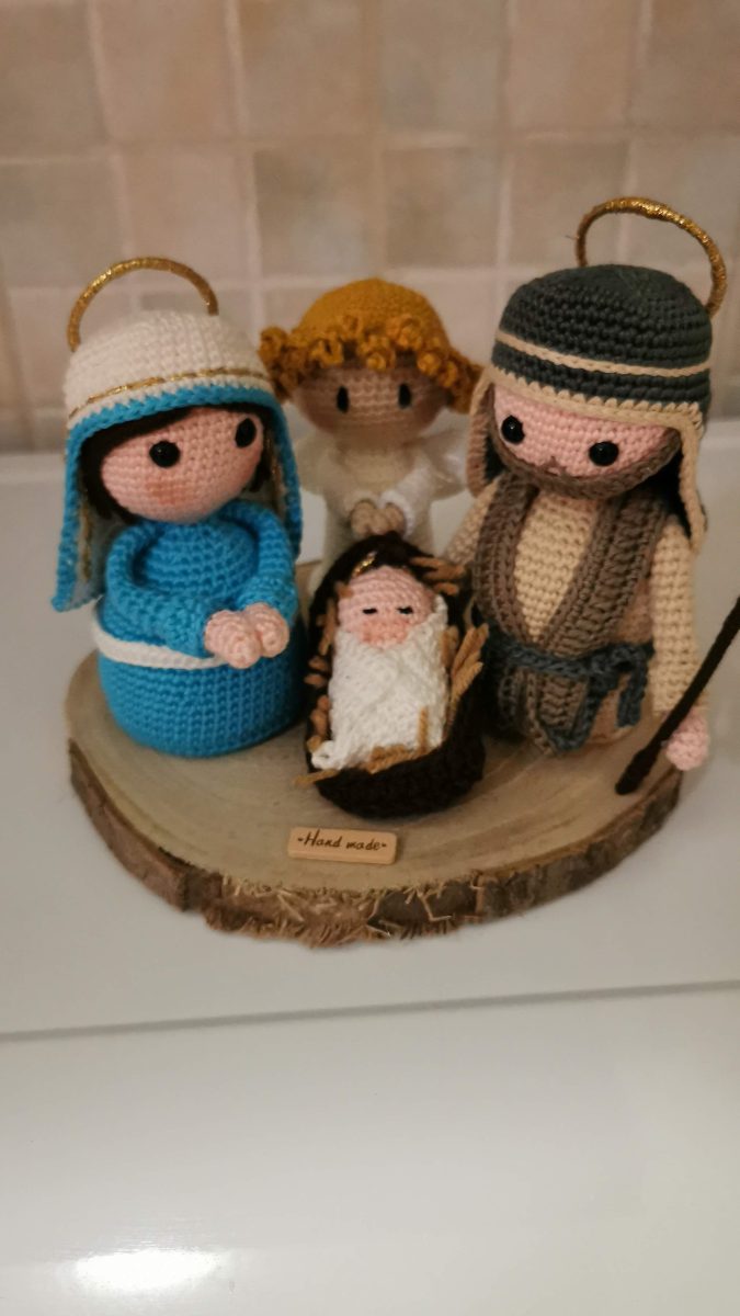 Presepe sacra famiglia uncinetto